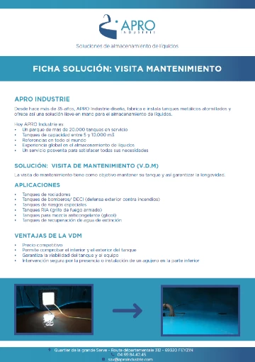 Ficha prestación - visita de mantenimiento por vaciado